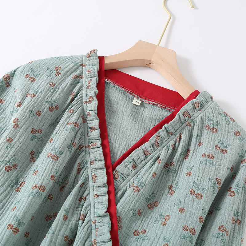 Kimono Rural Rose Cotton Gauze Pajama Set