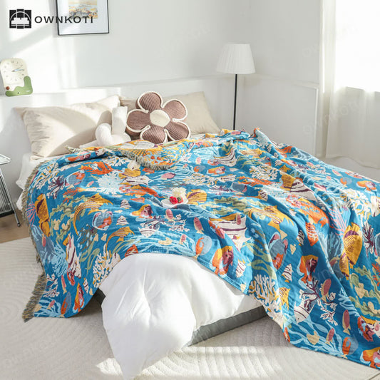 Underwater World Cotton Gauze Quilt