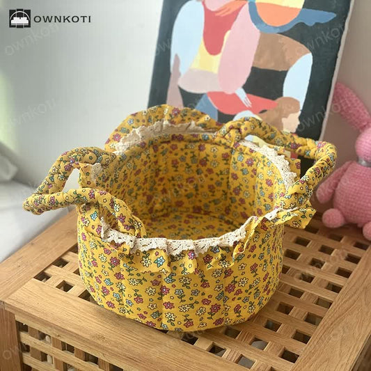 Cute Handmade Fabric Tabletop Storage Basket