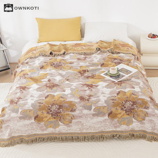 Blooming Flower Reversible Cotton Gauze Quilt