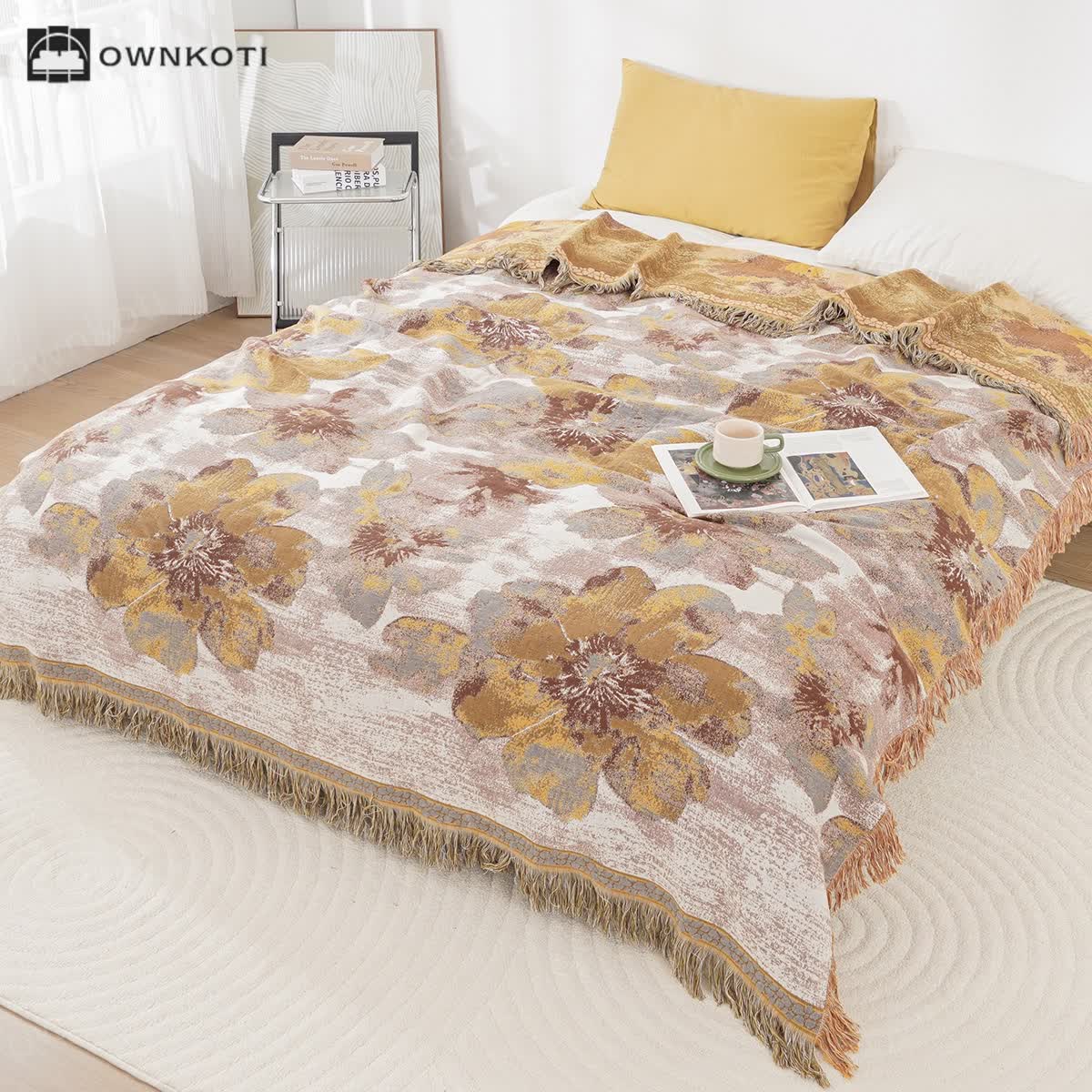 Blooming Flower Reversible Cotton Gauze Quilt