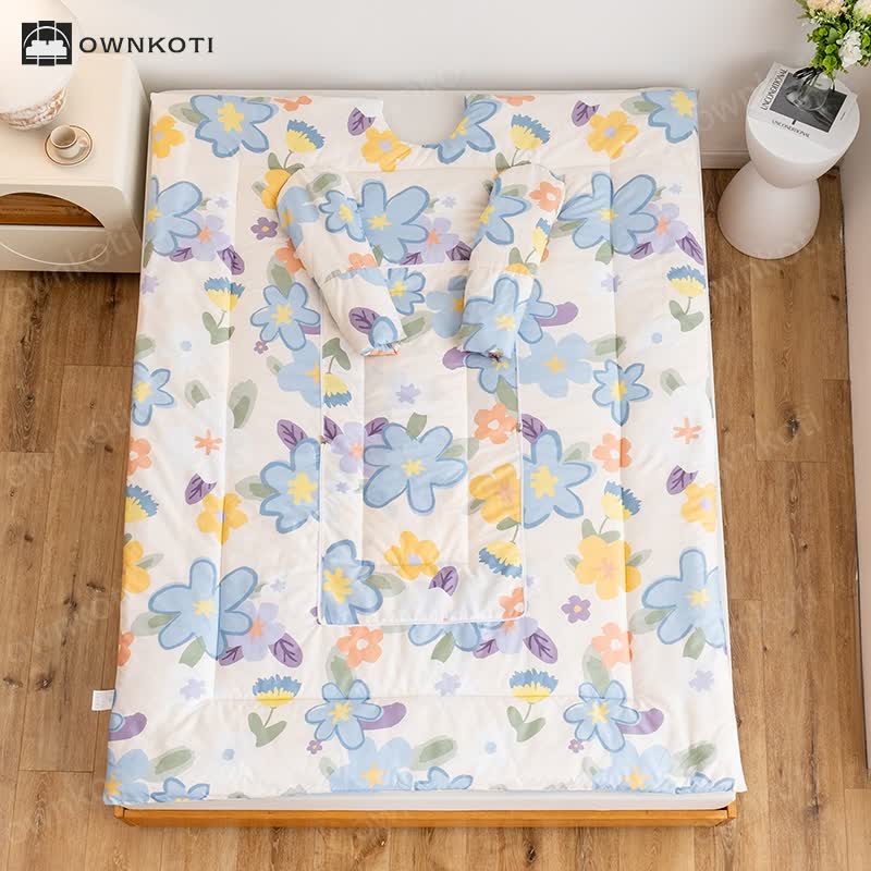 Refresh Floral Portable Pillow Wearable Quilt