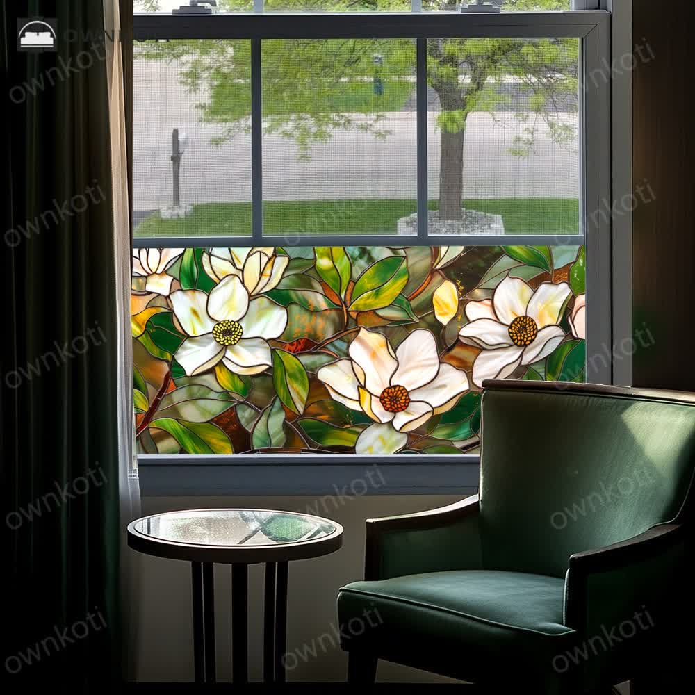 Floral Removable Static Glass Window Film