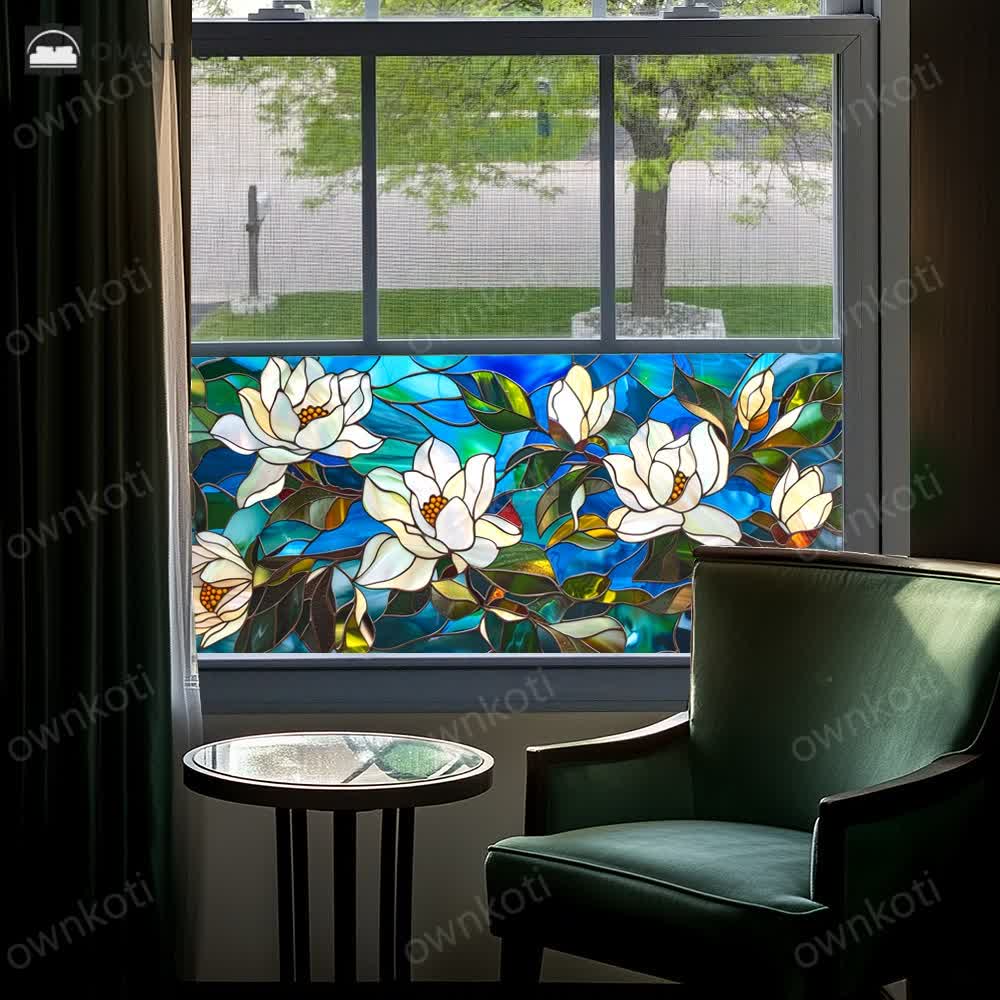 Floral Removable Static Glass Window Film