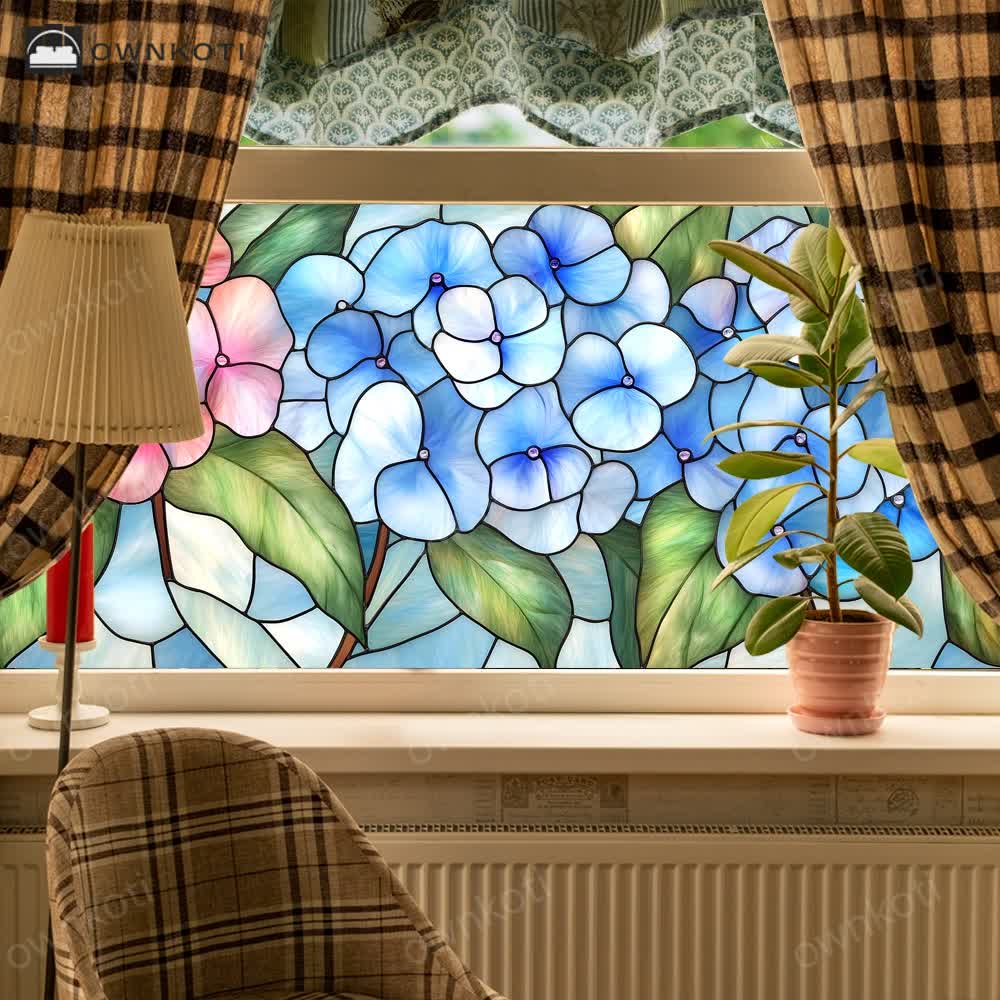 Removable Non-Adhesive Stained Glass Window Film