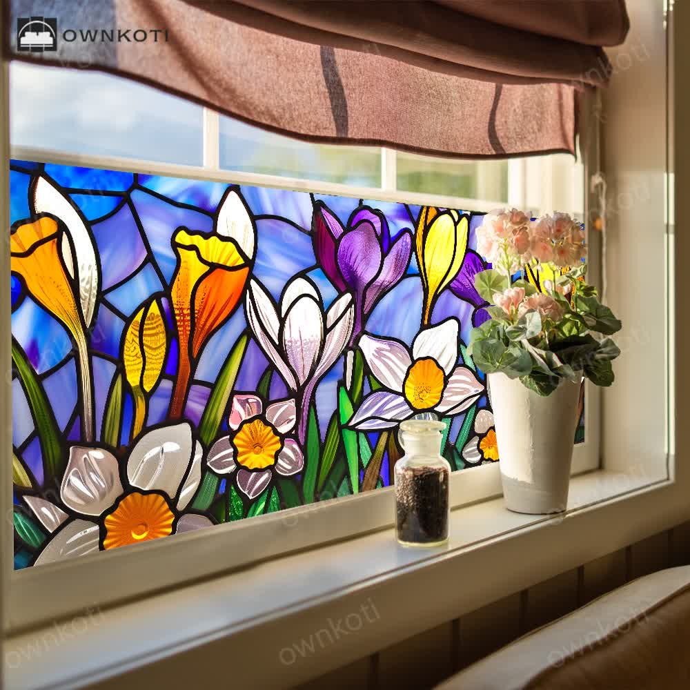 Removable Stained Glass Window Decorative Film