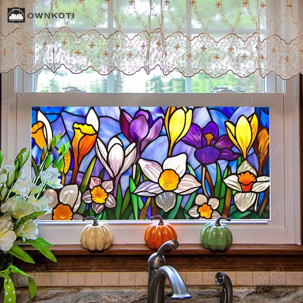 Removable Stained Glass Window Decorative Film