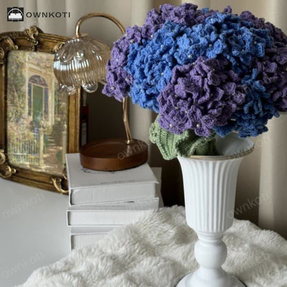 Crochet Hydrangea Bouquet Vase Set