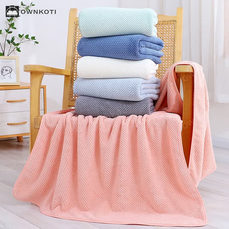 Solid Color Soft Absorbent Bath Towel