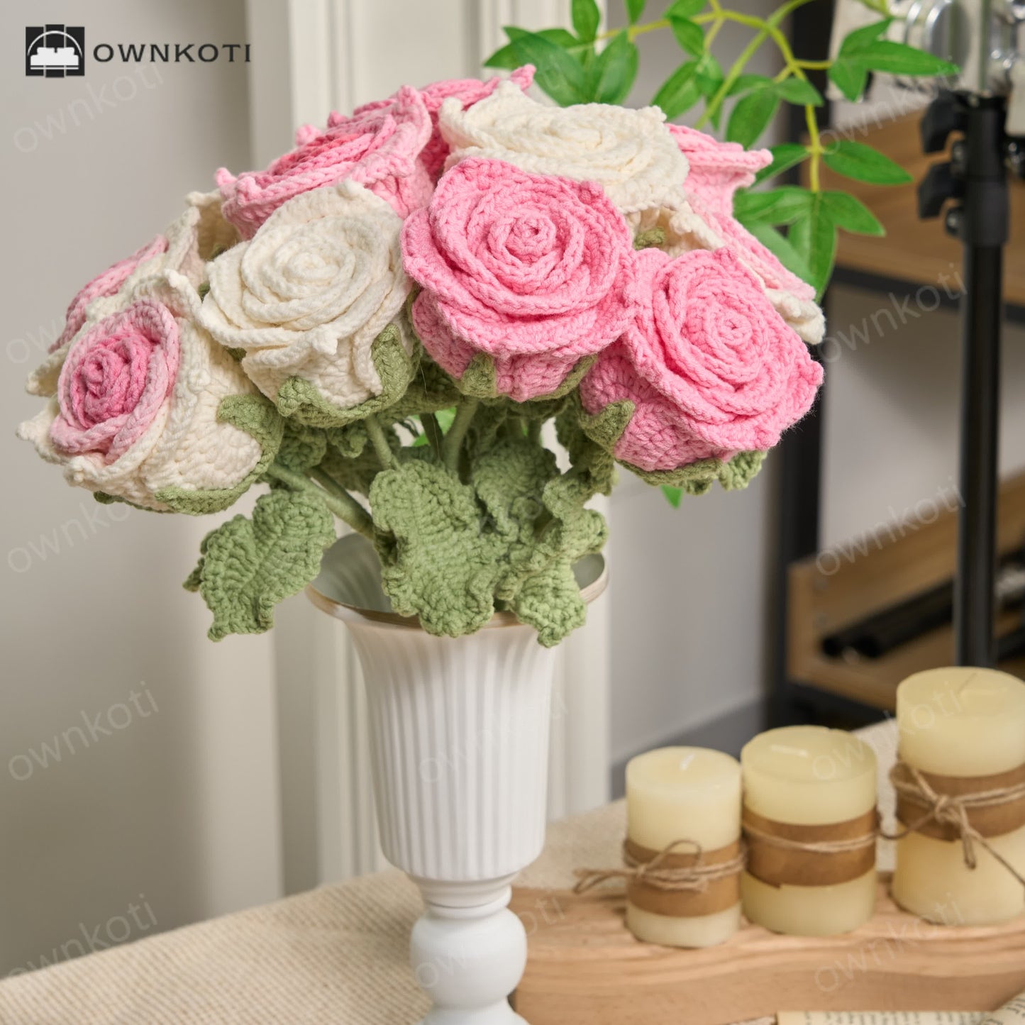 Handmade Crochet Rose Artificial Flowers(12PCS)