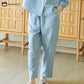 Solid Color Round Neckline Cotton Gauze Nightwear