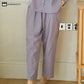 Solid Color Round Neckline Cotton Gauze Nightwear