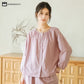 Solid Color Round Neckline Cotton Gauze Nightwear