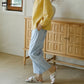 Solid Color Round Neckline Cotton Gauze Nightwear