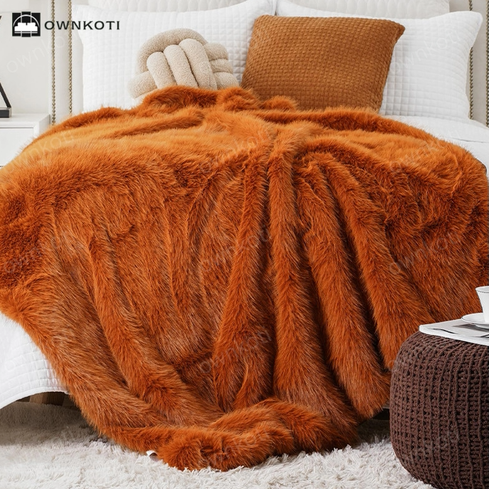 Faux Fur Thick Warm Throw Blanket