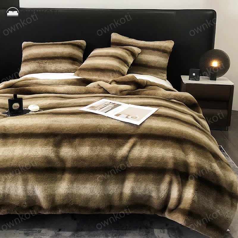 Gradient Striped Luxurious Throw Blanket