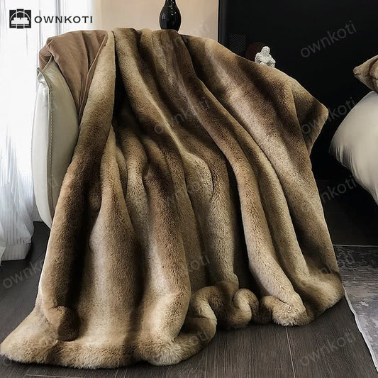 Gradient Striped Luxurious Throw Blanket