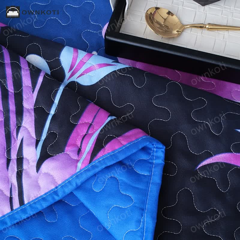 Quilted Pastoral Butterfly Bedding Set(3PCS)