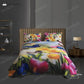 Colorful Floral Quilted Lightweight Bedding Set(3PCS)