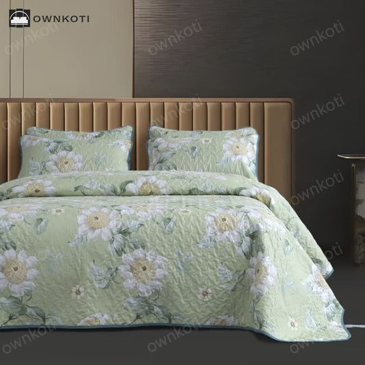 Refresh Floral Quilted Bedding Set(3PCS)