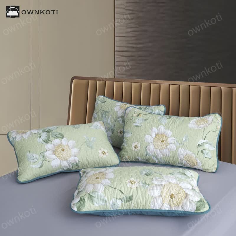 Refresh Floral Quilted Bedding Set(3PCS)