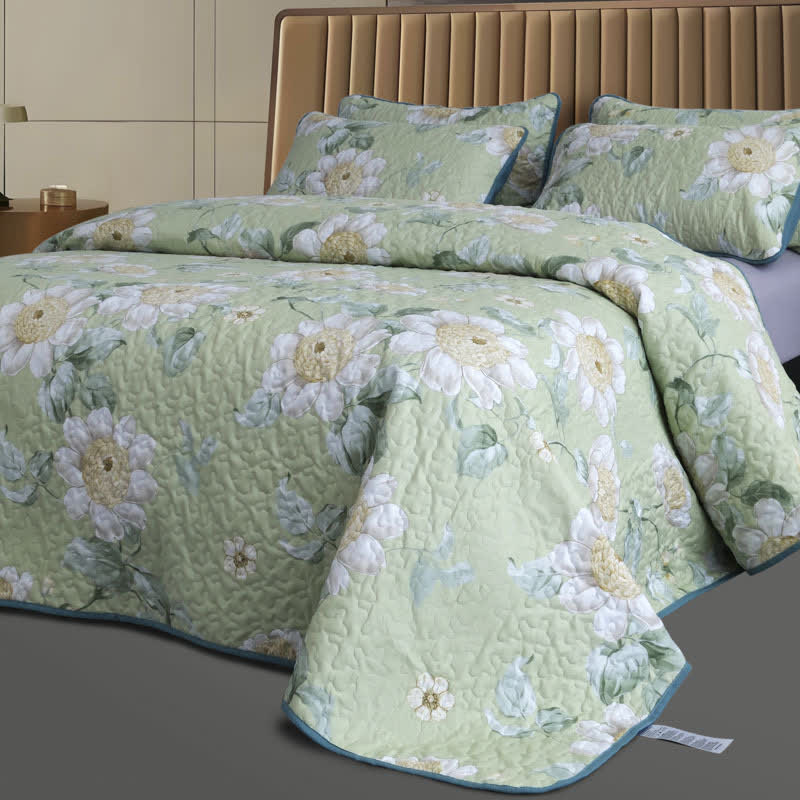 Refresh Floral Quilted Bedding Set(3PCS)