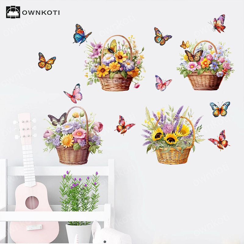 Floral Butterfly Removable Wall Stickers