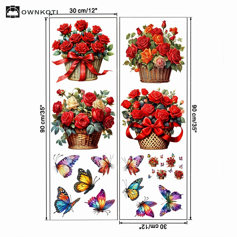 Floral Butterfly Removable Wall Stickers