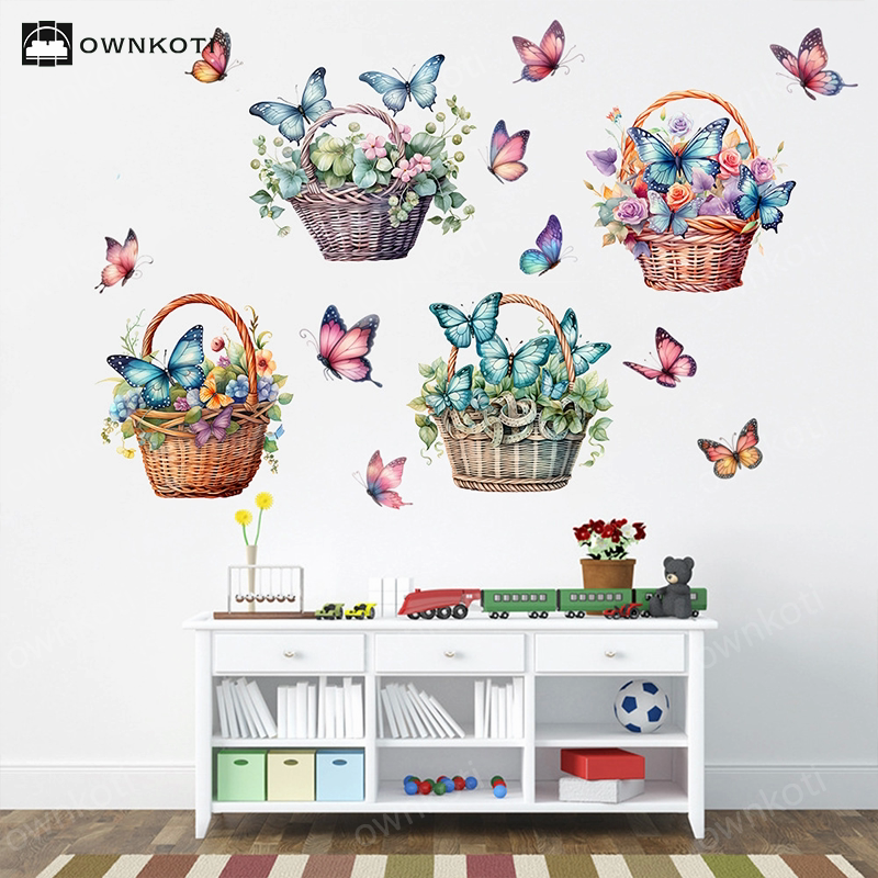 Floral Butterfly Removable Wall Stickers