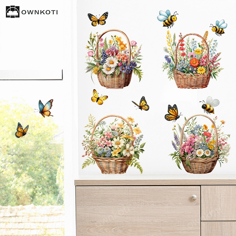 Floral Butterfly Removable Wall Stickers