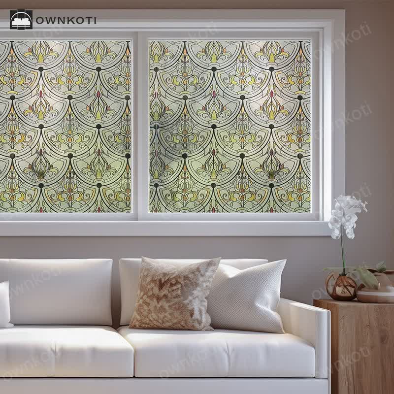 Vintage Static Window Privacy Film