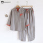 Colorblock Double Layer Cotton Gauze Pajama Set