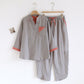 Colorblock Double Layer Cotton Gauze Pajama Set - Silver Gray - XL - image 15