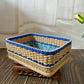 Vintage Floral Hand-woven Tabletop Storage Basket - image 9