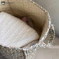 Pure Cotton Floral Storage Basket with Handles