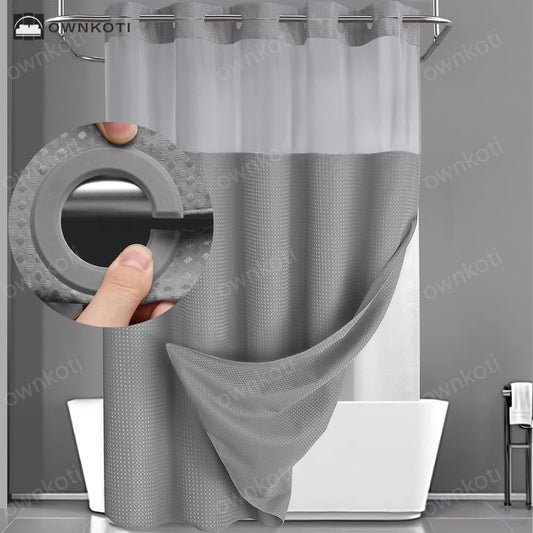 Simple Solid Color Double Layer Shower Curtain