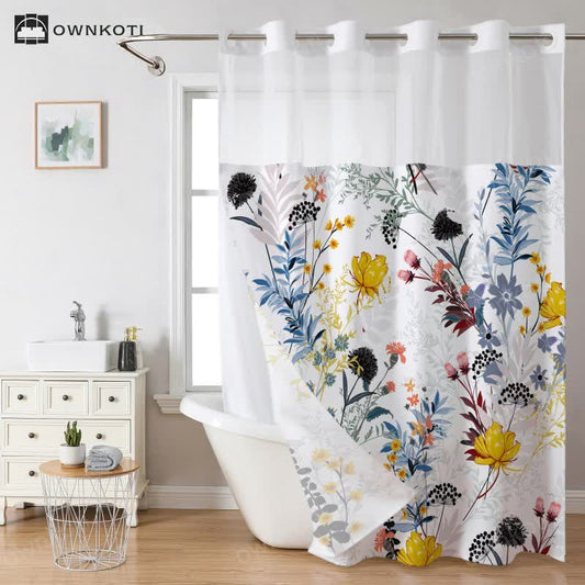 Pastoral Hookless Waterproof Shower Curtain