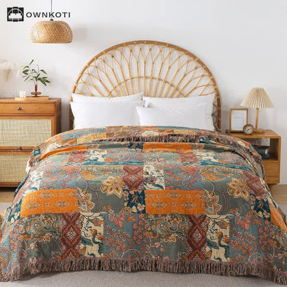 Bohemian Cotton Gauze Reversible Lightweight Quilt