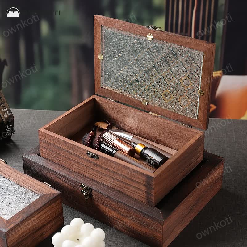 Wooden Jewelry Case Tabletop Storage Box