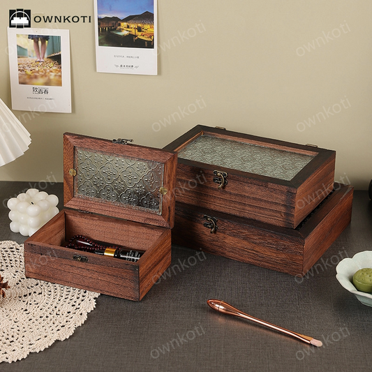 Wooden Jewelry Case Tabletop Storage Box