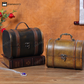 Vintage Wooden Tabletop Storage Box with Handle