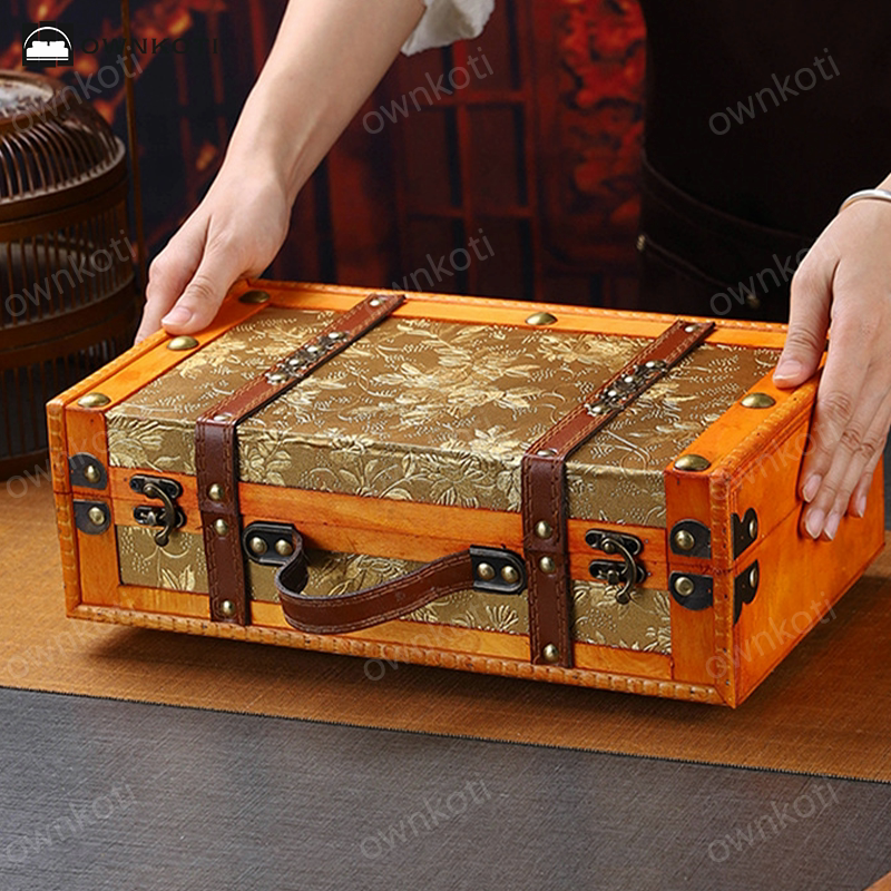 Vintage Wooden Functional Storage Prop Box