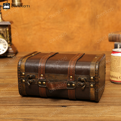 Wooden Vintage Suitcase Storage Box