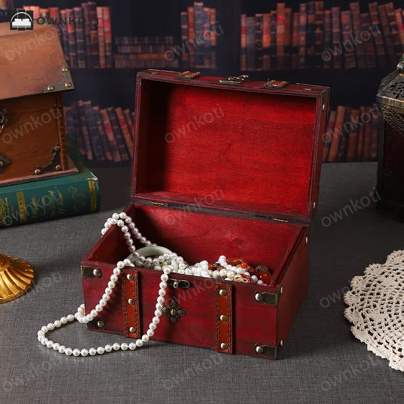 Wooden Vintage Jewelry Case Storage Box