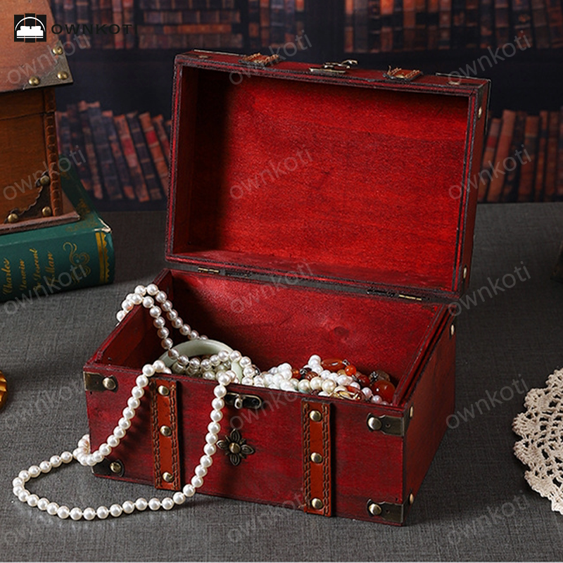 Wooden Vintage Jewelry Case Storage Box