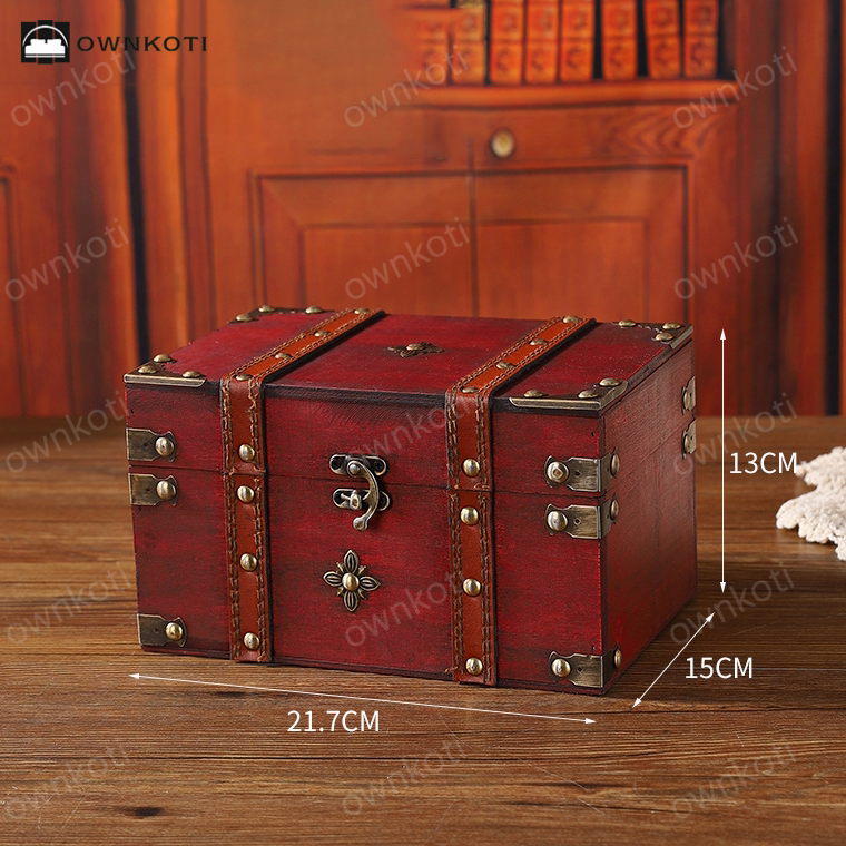 Wooden Vintage Jewelry Case Storage Box