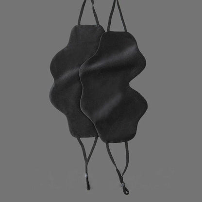 Double-sided Wearable Silk Blackout Sleeping Eye Mask - Black - 9.84" x 5.51" - 2PCS - image 1