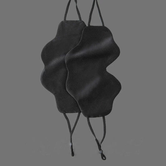 Double-sided Wearable Silk Blackout Sleeping Eye Mask - Black - 9.84" x 5.51" - 2PCS - image 1