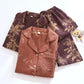 Vintage Yarn-dyed Jacquard Lapel Cotton Pajama Set