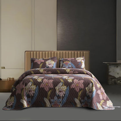 Vintage Lily Quilted Breathable Bedding Set(3PCS)